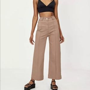 NWT Glassons High Rise Pintuck Wide Leg Pant Size  12 AU - 8 US Color Brown Eye